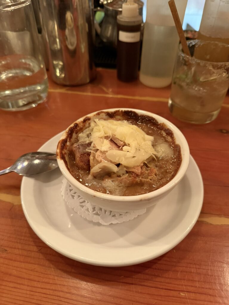 Pouding chômeur with cheddar and foie gras at Au Pied de Cochon