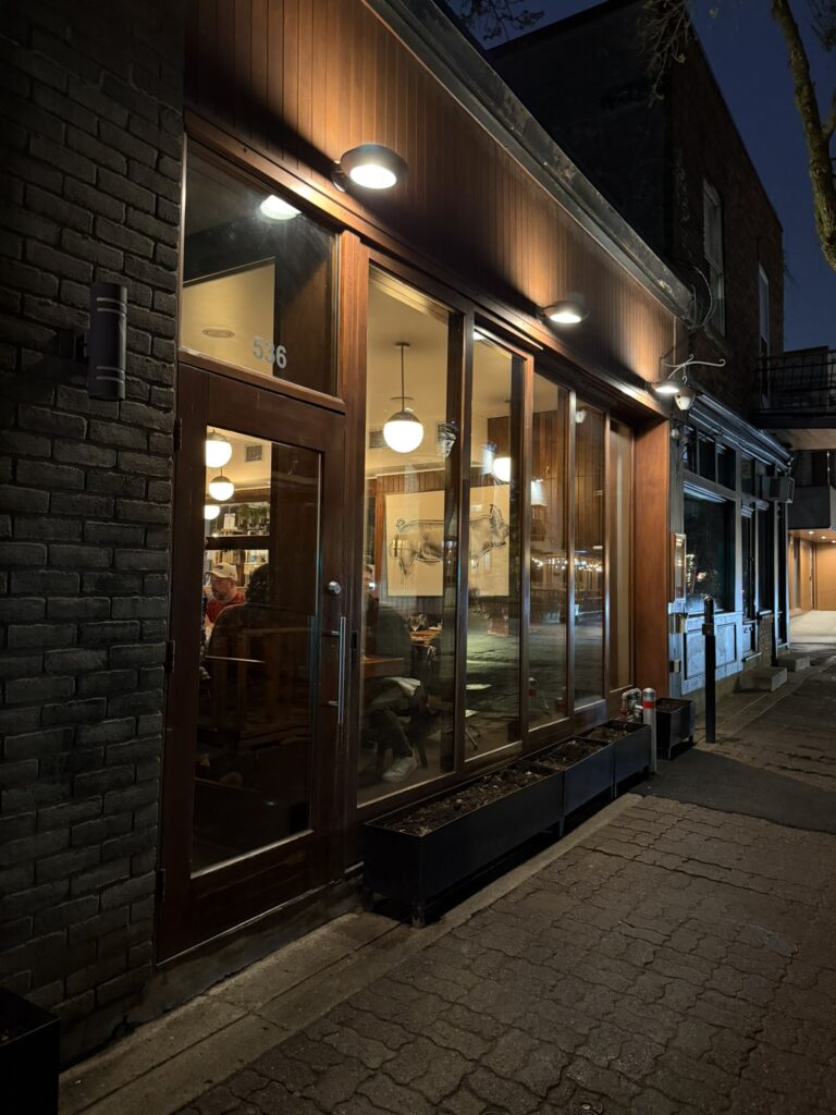 Au Pied de Cochon restaurant in Montreal at night